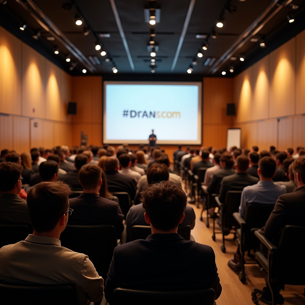 Auditório durante palestra principal da conferência